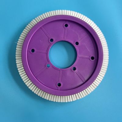 acheter 8 trous balayent des pièces de machine de Stenter de roue avec les cheveux en nylon blancs de corps en plastique pourpre online manufacture