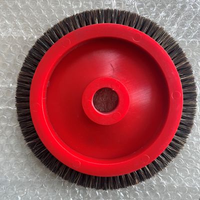 acheter Parties de la machine à stenter de Monforts Rouge Petite brosse roue Noir Nylon Cheveux Corps en plastique 22 mm Dia interne online manufacture